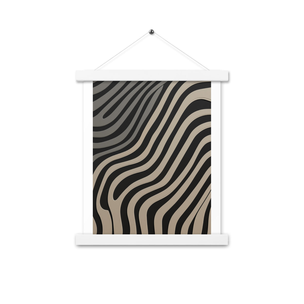 Rhythmic Elegance - Abstract Wall Art - White 11″×14″ - Poster With Hanger