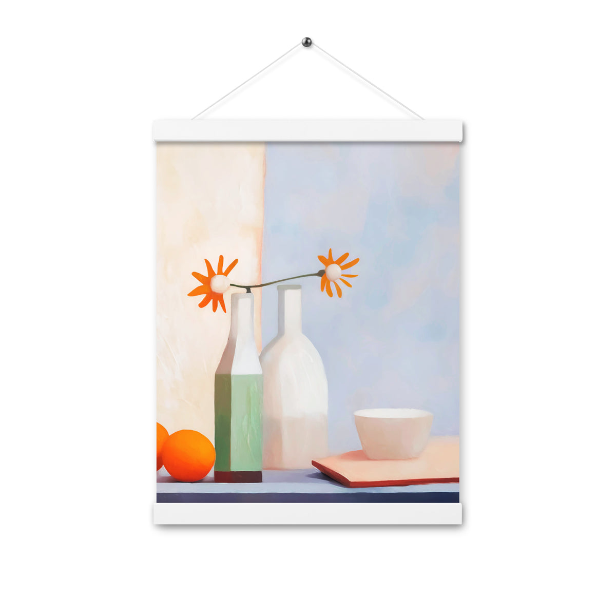 Elegant Balance - Artful Still Life - White 12″×16″ - Posters With Hanger