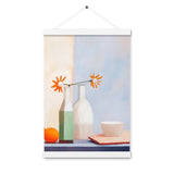 Elegant Balance - Artful Still Life - White 12″×18″ - Posters With Hanger