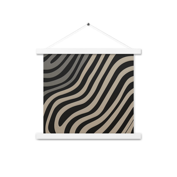 Rhythmic Elegance - Abstract Wall Art - White 14″×14″ - Poster With Hanger