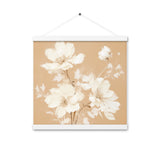 Blossoming Serenity - Elegant Floral Wall Art - White 16″×16″ - Posters With Hanger