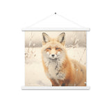 Silent Guardian - Fox in Snow - White 18″×18″ - Poster With Hanger