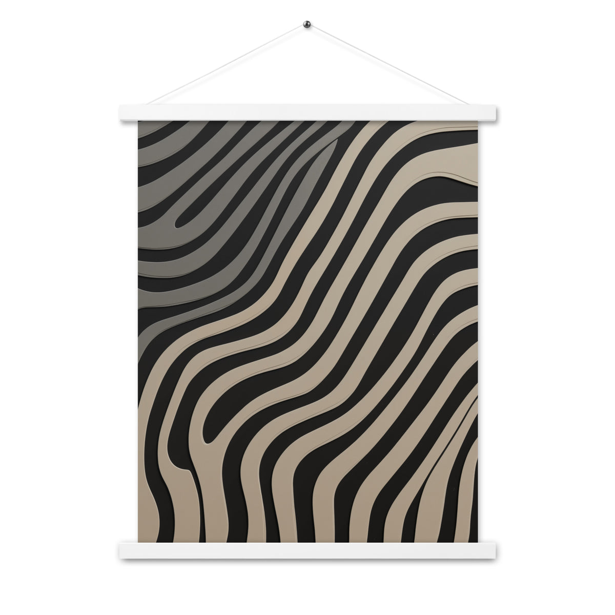 Rhythmic Elegance - Abstract Wall Art - White 18″×24″ - Poster With Hanger