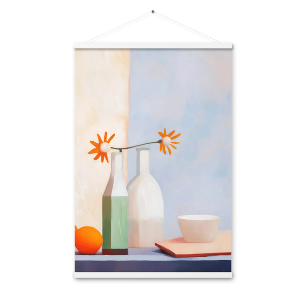 Elegant Balance - Artful Still Life - White 24″×36″ - Posters With Hanger