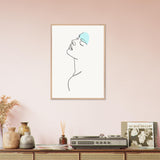 Modern Muse - Abstract Line Art Elegance - 50x70 cm 20x28″ Wood frame - Wooden Framed Posters