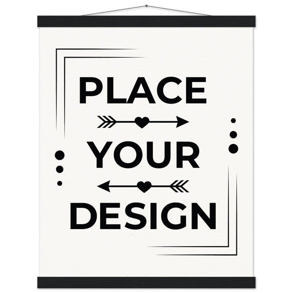 Elevate Your Space - Customizable Premium Matte Paper Poster with Hanger - 40x50 cm 16x20″ Black wall hanger - Wooden Framed Posters