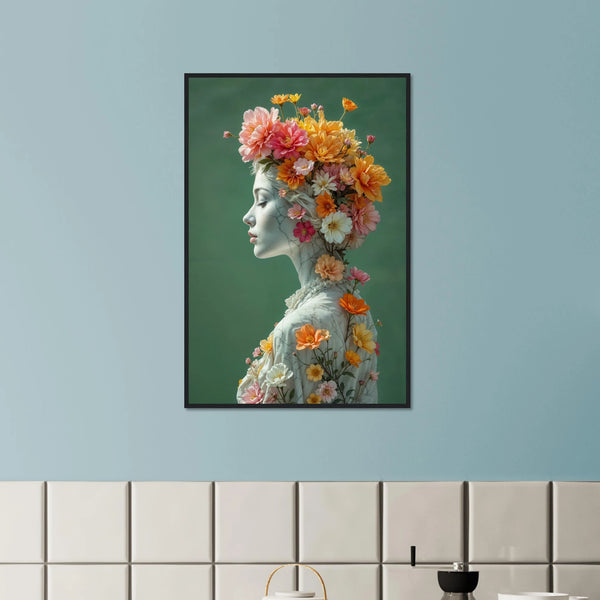 Bloom in Silence – Elegant Wooden Framed Poster - Black frame - Wooden Framed Posters