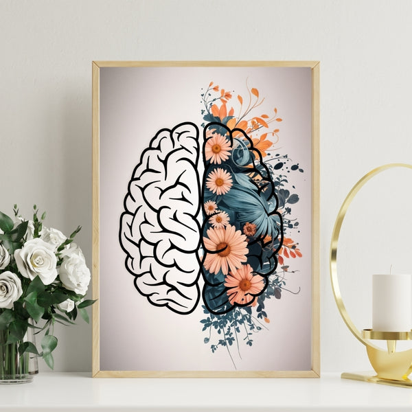 Left Brain - Right Blossom - - Framed Posters