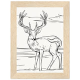 Elegance in Nature - Deer in Line - 13x18 cm 5x7″ Wood frame - Wooden Framed Posters