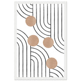 Timeless Elegance - Abstract Line Art with Natural Tones - 28x43 cm XL (11x17″) White frame - Wooden Framed Posters