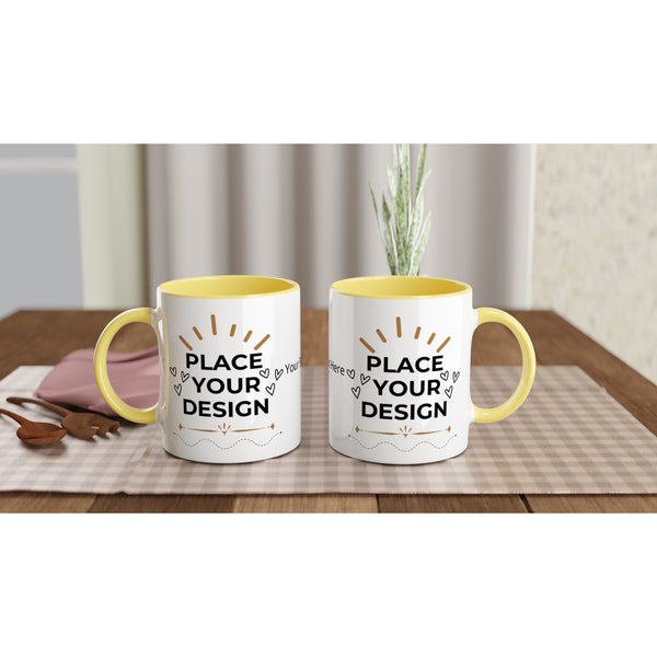 Morning Delight -Customizable Ceramic Mug with Color Inside - - Mugs