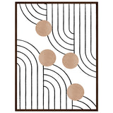 Timeless Elegance - Abstract Line Art with Natural Tones - 60x80 cm 24x32″ Dark wood frame - Wooden Framed Posters