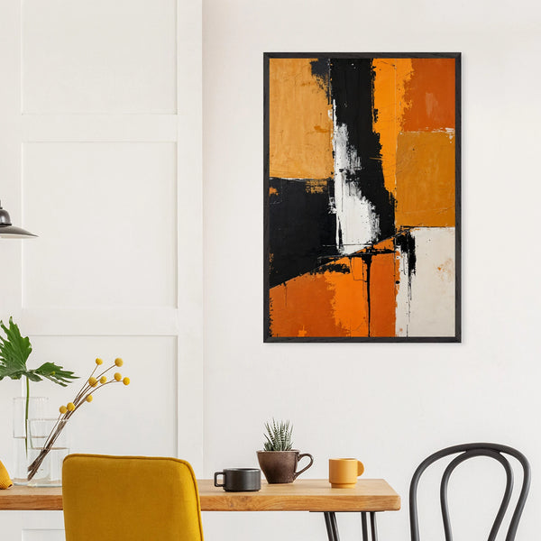 Striking Abstract Wall Art – Gift the Bold Harmony Poster - Black frame - Wooden Framed Posters