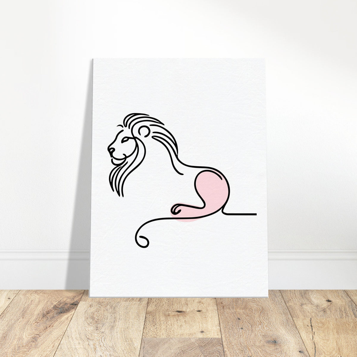 Tranquil Majesty - Minimalist Lion Art - 60x80 cm 24x32″ - Canvas Prints