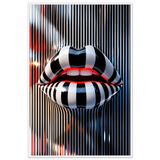Pop Lips Wooden Framed Poster – A Daring Art Gift - - Wooden Framed Posters