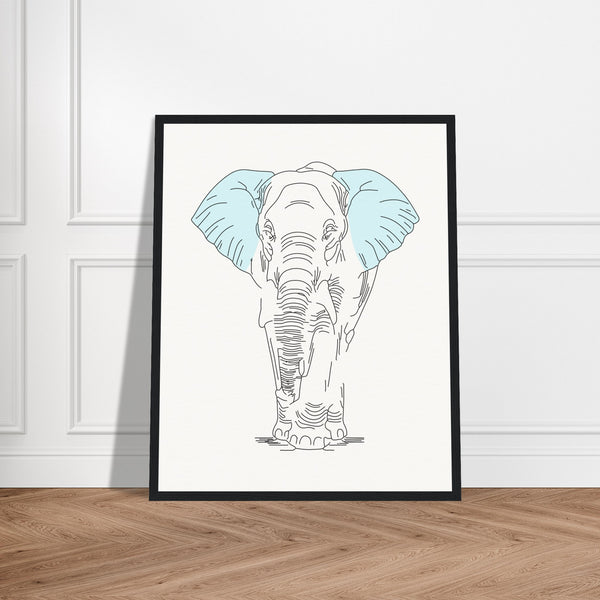 Sublime Serenity - Elephant in Pastel - - Wooden Framed Posters