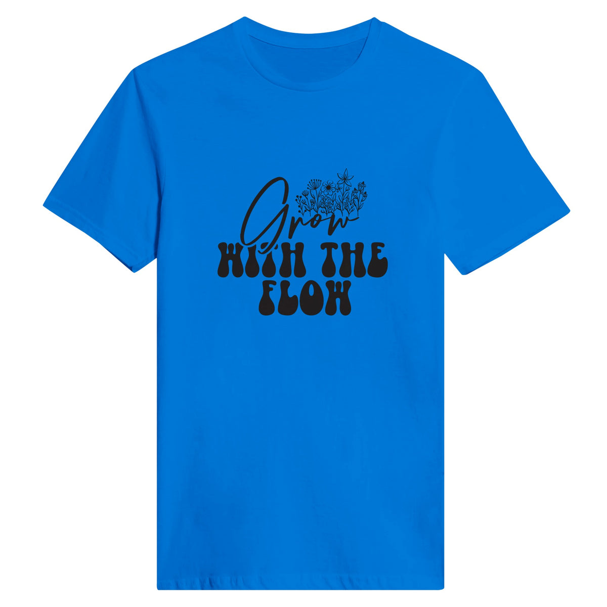 Grow With The Flow - Embrace Life's Journey Tee - Royal - T-shirts