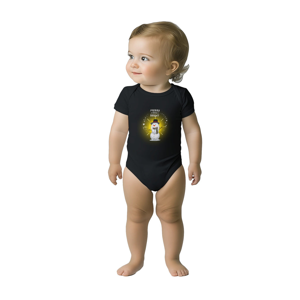 Merry and Bright Christmas Onesie - - Baby Bodysuit