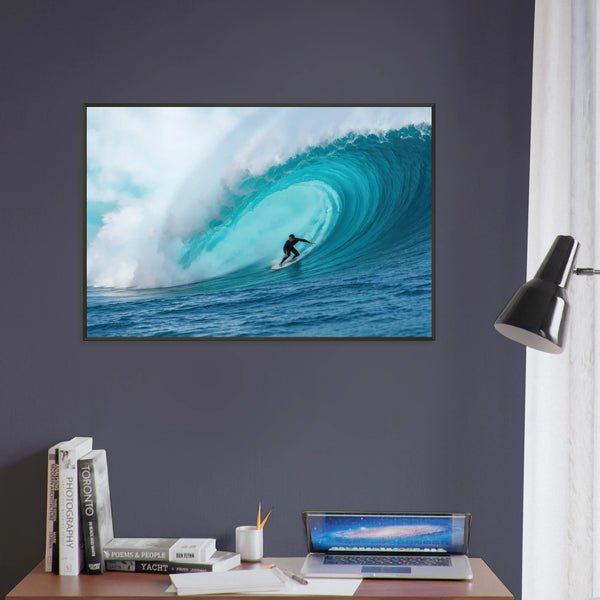 Blue Wave Motion – Metal Framed Poster - - Metal Framed Posters