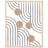 Timeless Elegance - Abstract Line Art with Natural Tones - 40x50 cm 16x20″ Wood frame - Wooden Framed Posters