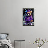 Street Style Bear Memory Art - Cool & Classic - 40x60 cm 16x24″ - Metal Framed Posters