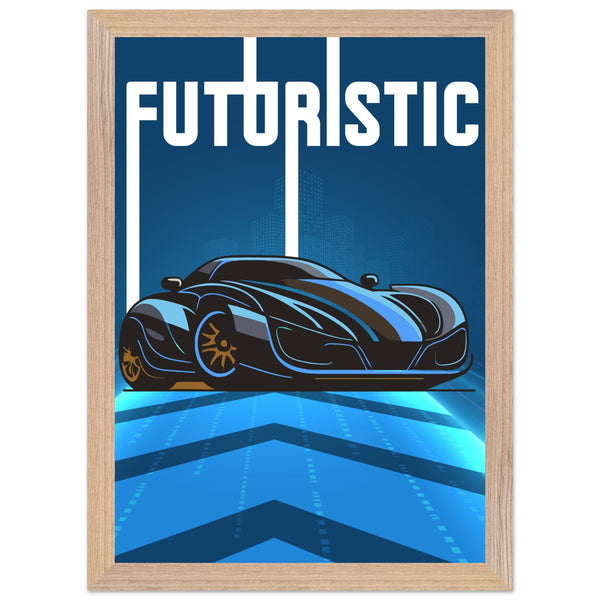 Futuristic Elegance - Premium Framed Poster - A4 21x29.7 cm 8x12″ Wood frame - Wooden Framed Posters