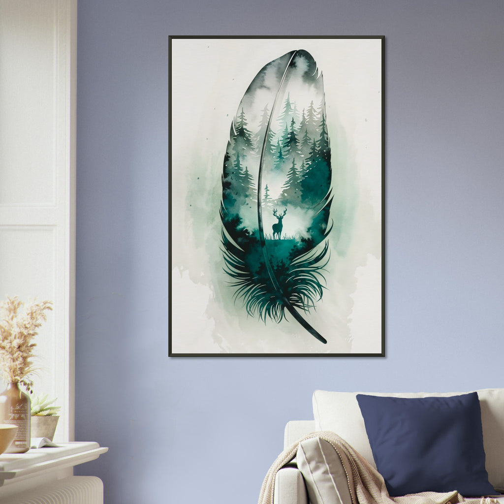 Feathered Wilderness - The Spirit of the Forest - 60x90 cm 24x36″ - Framed Posters