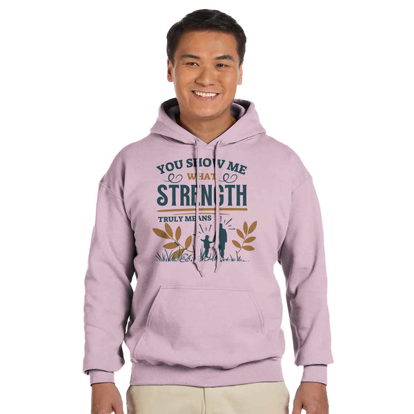 You Show Me Strength - A Heartfelt Design - Light Pink - Hoodies