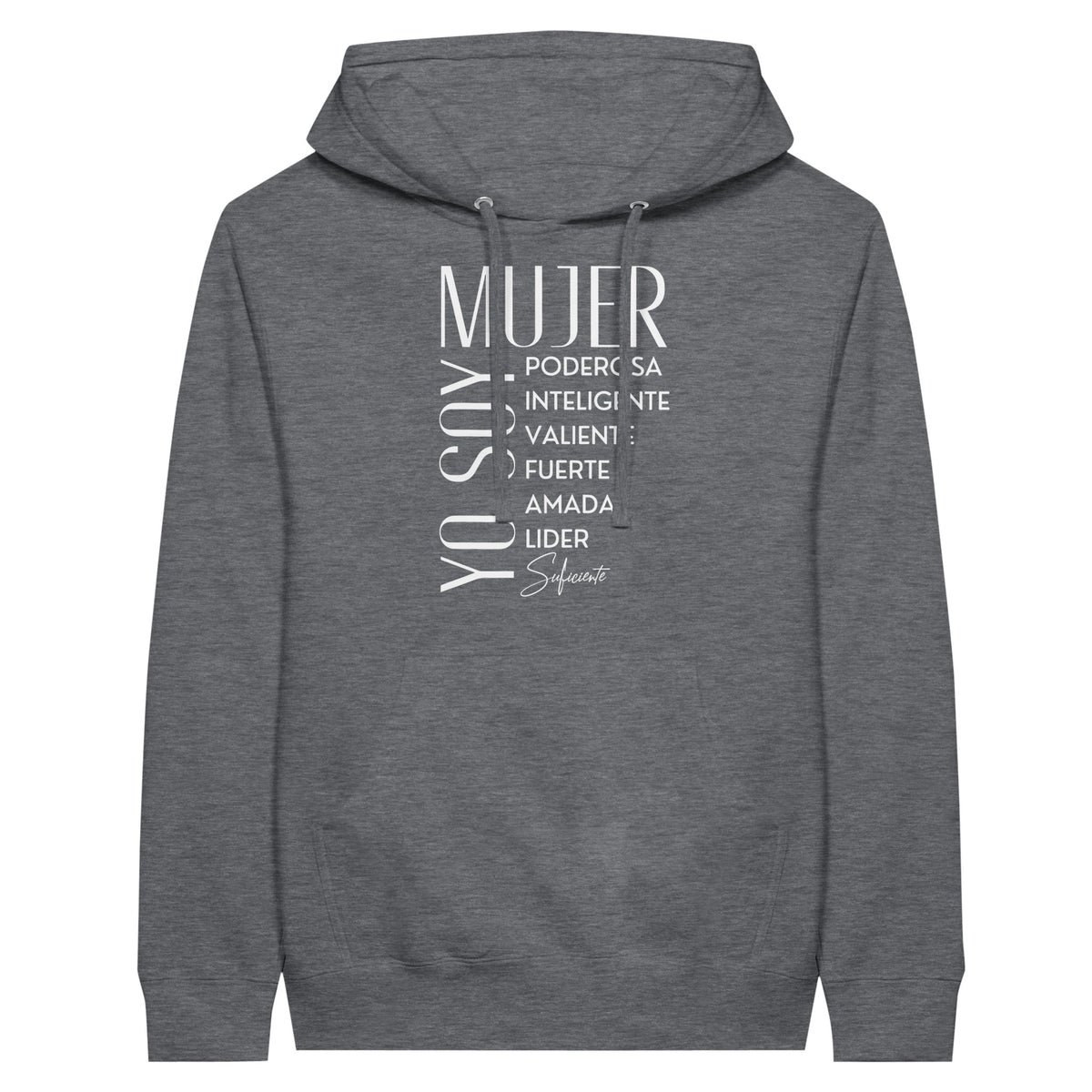 Empowerment in Every Stitch - Mujer Unisex Pullover Hoodie - Charcoal Heather - Pullover Hoodies