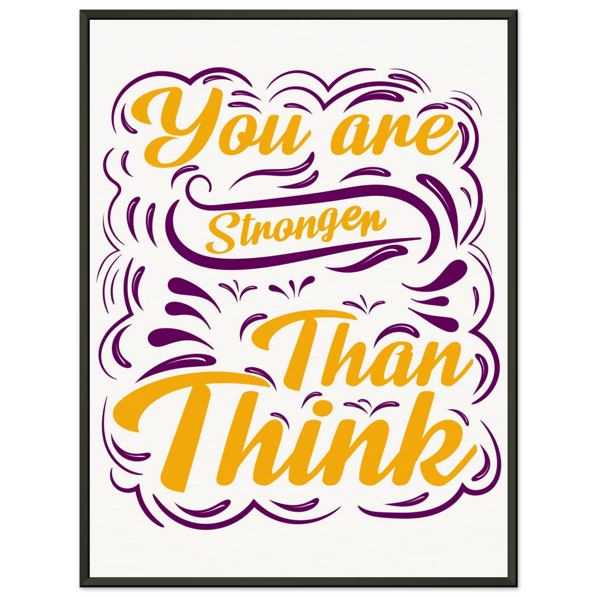 Stronger Than You Think - Motivational Art - 60x80 cm 24x32″ - Metal Framed Posters