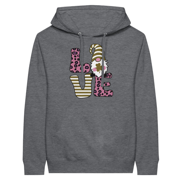 Christmas Gnome Love - Premium Unisex Pullover Hoodie - Charcoal Heather - Pullover Hoodies