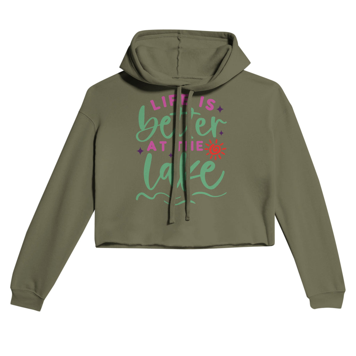 Lake Life Love - Better at the Lake Hoodie - Military Green - Hoodies