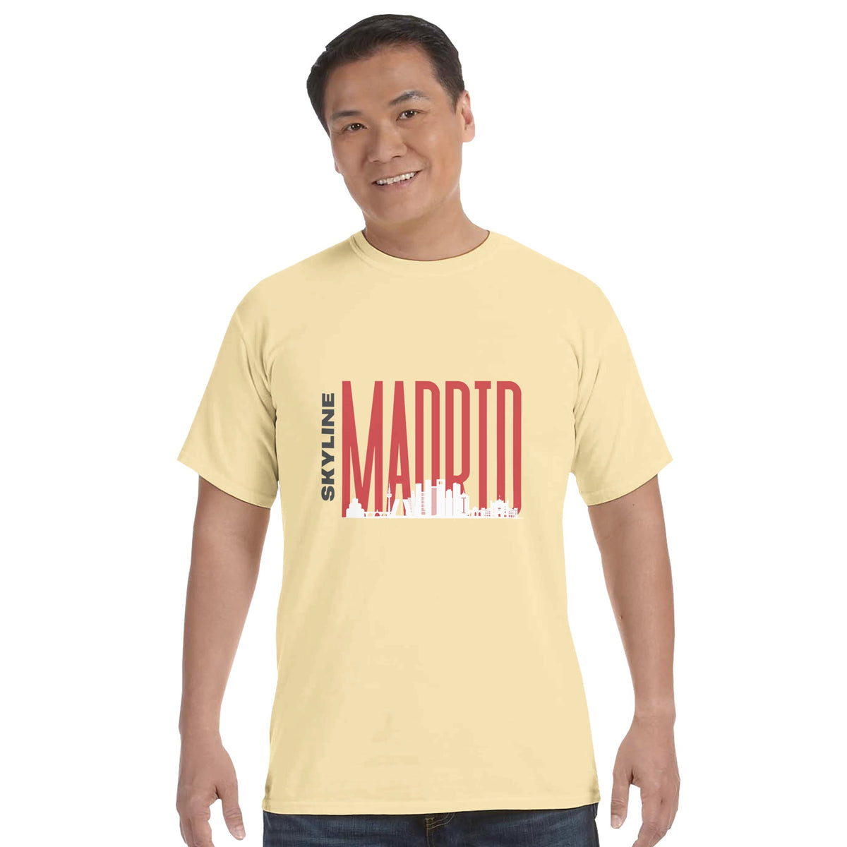 Madrid Memories - Bold Skyline T-Shirt - Butter - Crewneck T-shirts