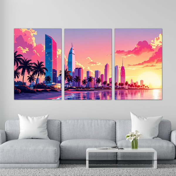 Skyline Dreams at Sunset - - Posters