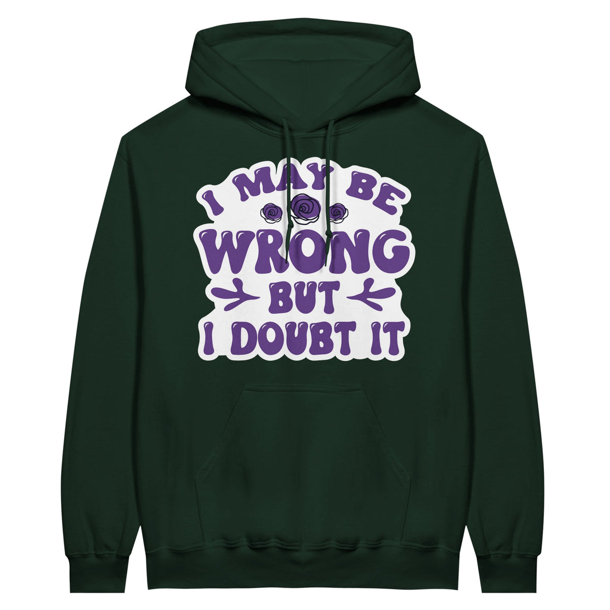 Doubtful Certainty - A Thoughtful Blend of Confidence and Reflection - Forest Green - Hoodies