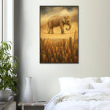 Give Big Dreams – Elephant on Wire Metal Framed Poster - - Metal Framed Posters