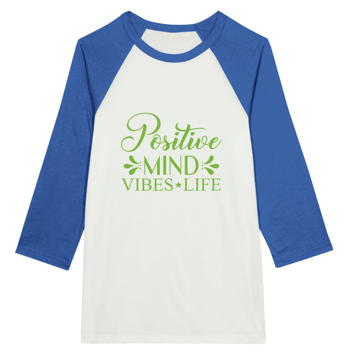 Positive Vibes Raglan Tee - Mind, Vibes, Life - White and True -