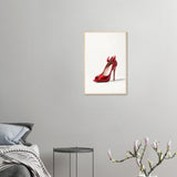 Devil in Red - Iconic Heel Framed Art - 40x60 cm 16x24″ Wood frame - Wooden Framed Posters
