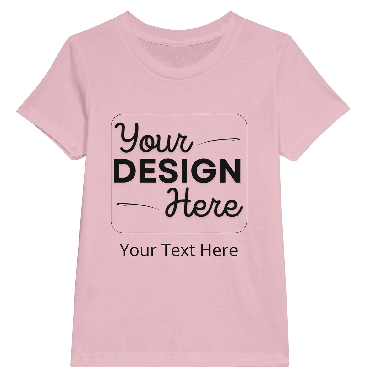 Soft and Stylish Kids Customizable Crewneck Tee - Pink - Kids' T-Shirts