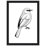 Serenity in Lines - Framed Bird Poster - A4 21x29.7 cm 8x12″ Black frame - Framed Posters