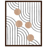 Timeless Elegance - Abstract Line Art with Natural Tones - 40x50 cm 16x20″ Dark wood frame - Wooden Framed Posters