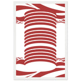 Twist of Elegance - Striking Red & White Art - 30x45 cm 12x18″ White frame - Framed Posters