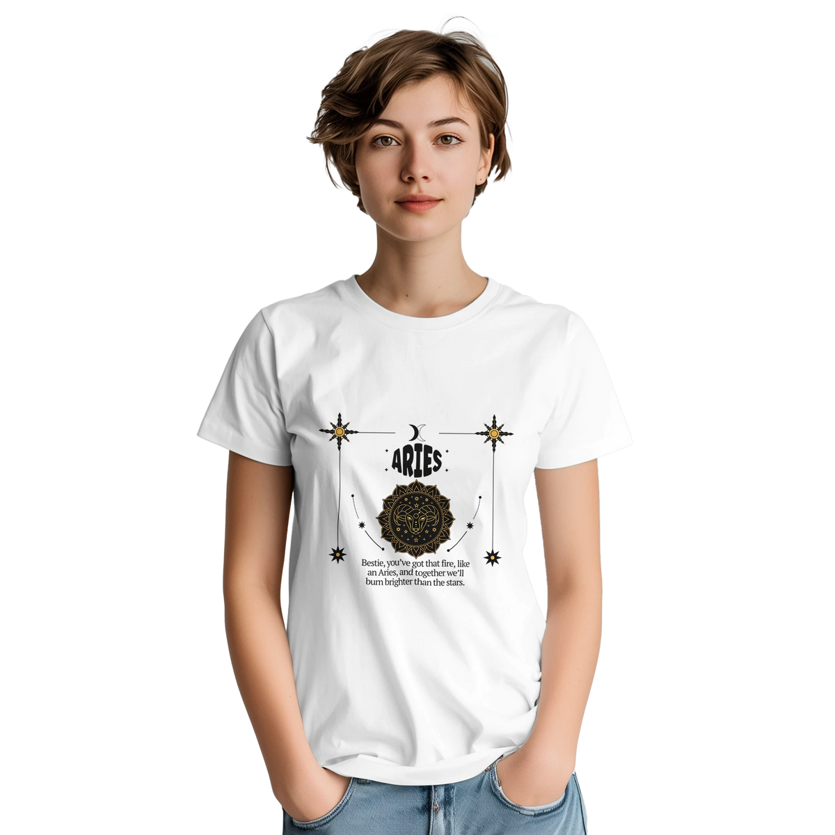 Zodiac Signs Cotton T-Shirt – Gift for Astrology Lovers - - T-Shirts