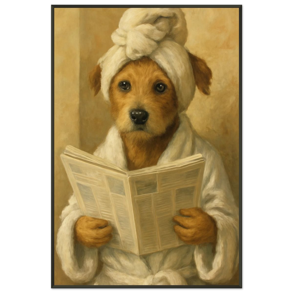 Charming Spa Dog Metal Framed Poster – Gift of Joy - - Metal Framed Posters