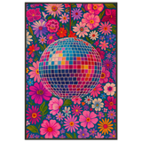 Disco Globe Floral – Metal Framed Poster Gift - - Metal Framed Posters