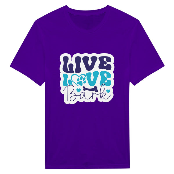 Live, Love, Bark - Wearable Wisdom for the Heart - Purple - Print Material