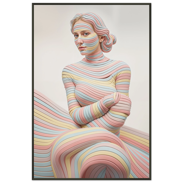 Pastel Layers - Sculpted Serenity Framed Art Print - - Metal Framed Posters