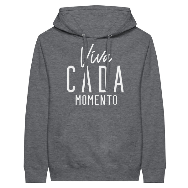 Viva Cada Momento - Embrace Every Moment with our Premium Hoodie - Charcoal Heather - Print Material