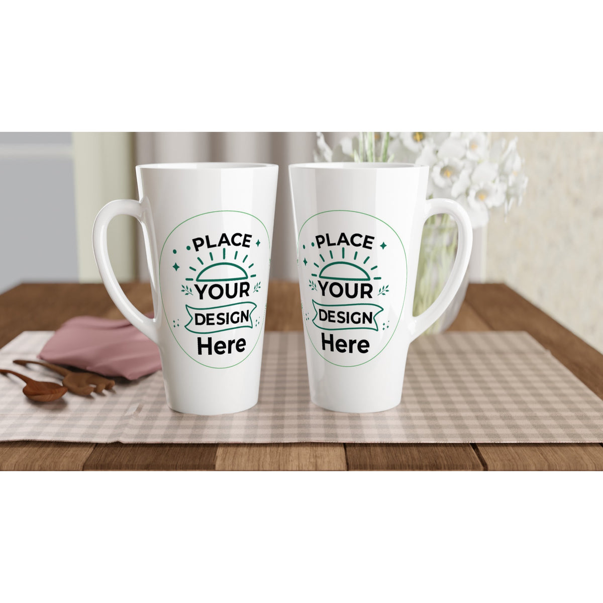 Sip in Style - Customizable 17oz White Latte Mug - - Mugs