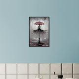 Whispers of the Rain - Woman with Umbrella Art - 40x60 cm 16x24″ Black frame - Framed Posters